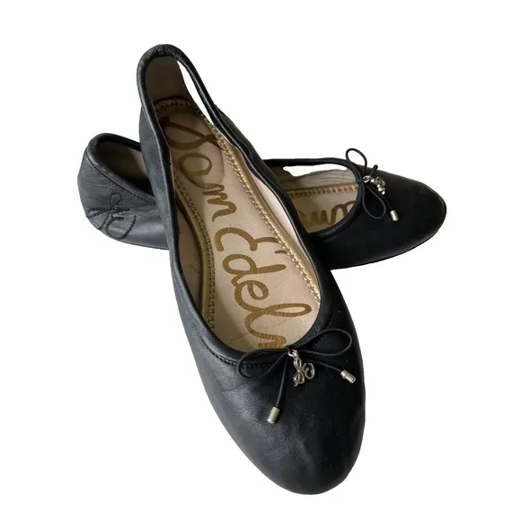 Sam Edelman Felicia Ballet Flats Black Ballerina Slip On Preppy Classic Casual 8