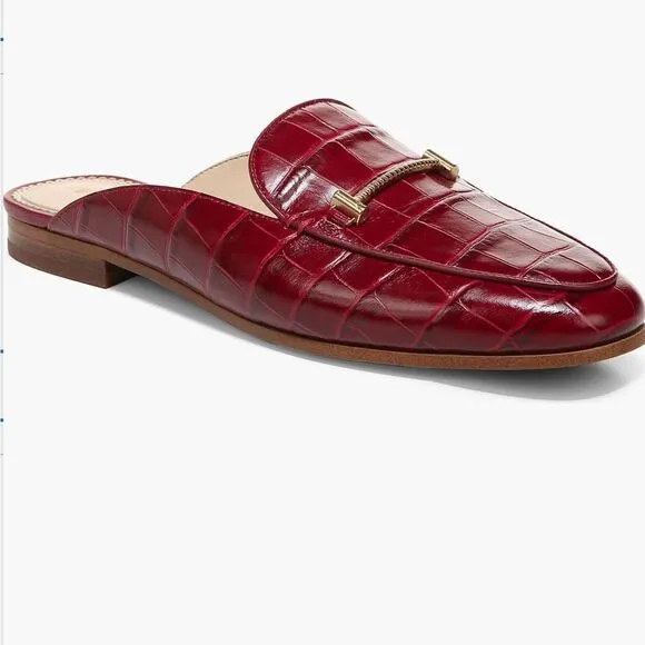 Sam Edelman Linnie Rhubarb Slip On Almond Toe Embellished Loafers Mules size 5