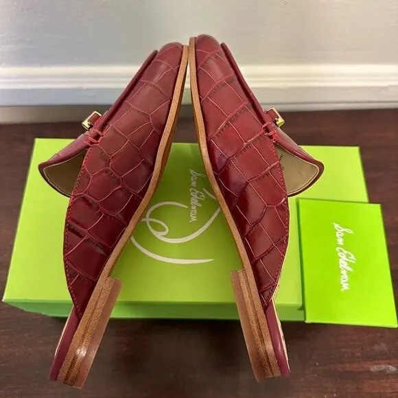 Sam Edelman Linnie Rhubarb Slip On Almond Toe Embellished Loafers Mules size 5