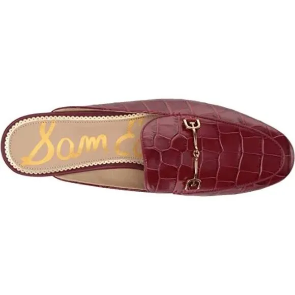 Sam Edelman Linnie Rhubarb Slip On Almond Toe Embellished Loafers Mules size 5