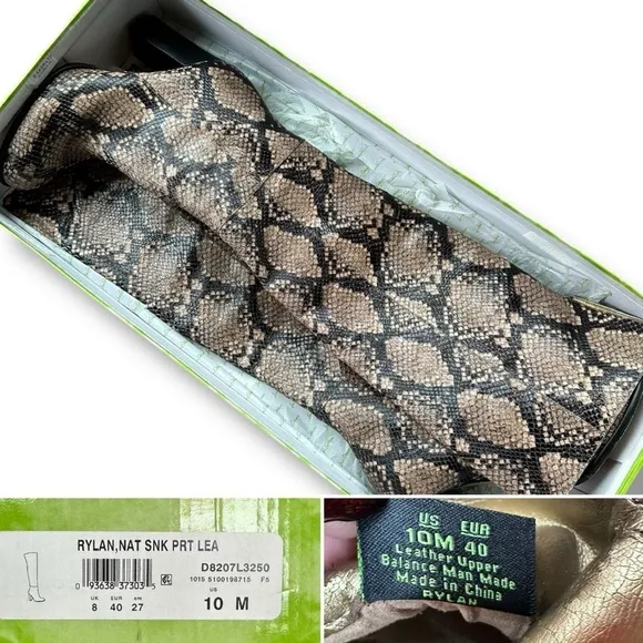 Sam Edelman Rylan Heeled Over The Knee Boots in Natural Snakeskin | Size 10