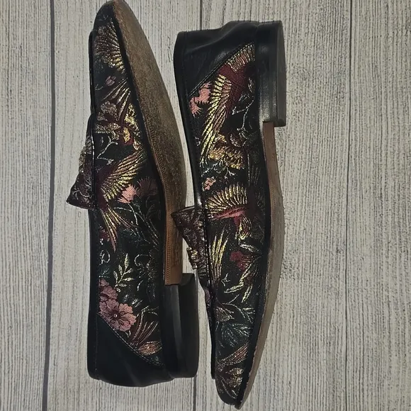 Sam Edelman Women's Loraine Loafers  Black Multi Majestic Bird Size 8