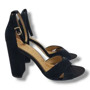 Sam Edelman Yancy Womens Sandals Black Suede Ankle Strap Block Heel