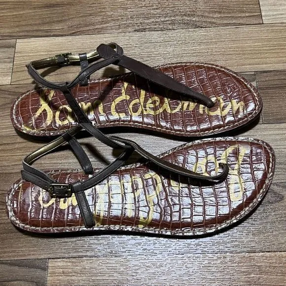 Sam Edelman‎ Women's Gigi Thong Flat Sandals T-Strap Leather 9.5M