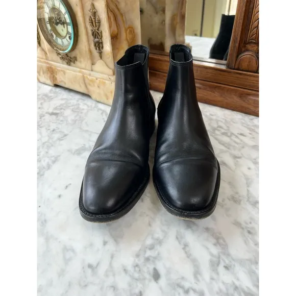 Sandro Black Leather Chelsea Ankle Boots 41 10