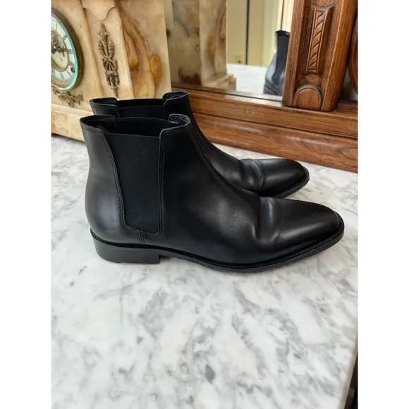 Sandro Black Leather Chelsea Ankle Boots 41 10