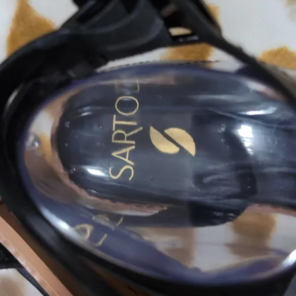 Sarto Black Open Toe Sandals with Flat Sole and Wide Straps