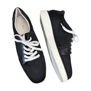 Sarto By Franco Sarto A-Quinn Black Leather &amp; Fabric Lace Up Sneakers Sz 9.5