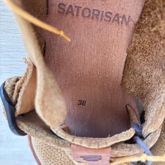 Satorisan Benirras Perforated Marnie Brown Suede Shoes Size 7, EUR 38