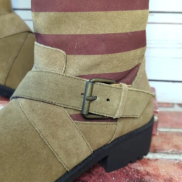 Sbicca Vintage Collection American Flag Leather Boots Patriotic Women's 10 NWOT
