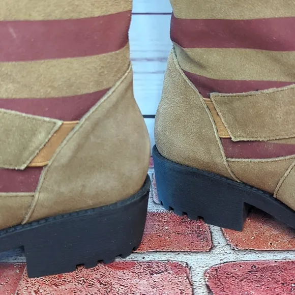 Sbicca Vintage Collection American Flag Leather Boots Patriotic Women's 10 NWOT