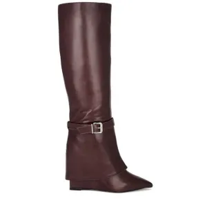 Schutz Jorian Up Boots in Dark Chocolate 5 with Box Womens Knee High