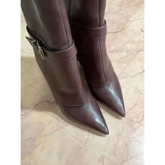 Schutz Jorian Up Boots in Dark Chocolate 5 with Box Womens Knee High