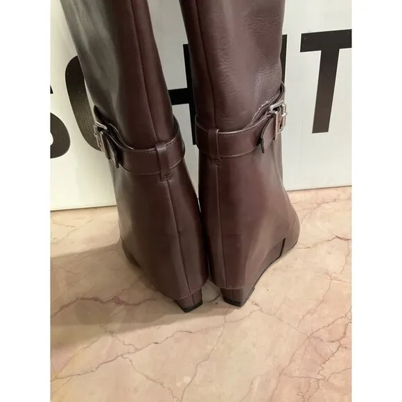 Schutz Jorian Up Boots in Dark Chocolate 5 with Box Womens Knee High