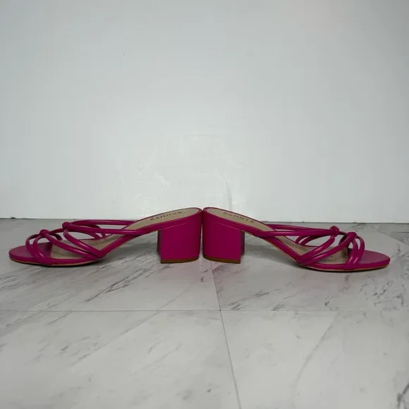 Schutz Princey Pink Faux Leather Knotted Strap Sandal 7 1/2 B