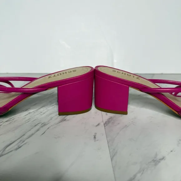 Schutz Princey Pink Faux Leather Knotted Strap Sandal 7 1/2 B