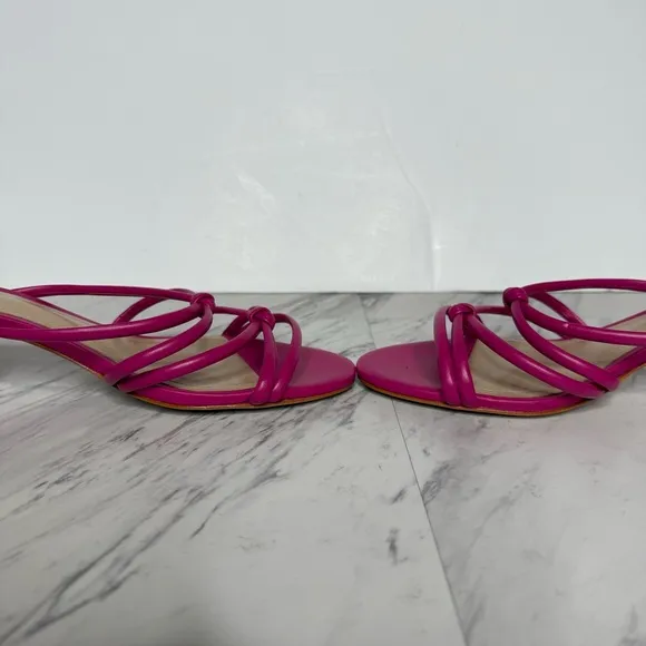 Schutz Princey Pink Faux Leather Knotted Strap Sandal 7 1/2 B