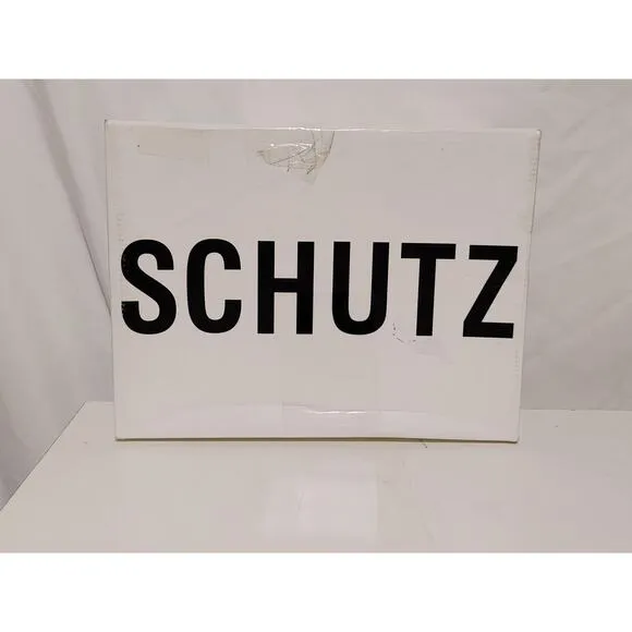 Schutz ST-BOLD Leather Sneakers Sequin Embellished Gold White Womens Size US 8B