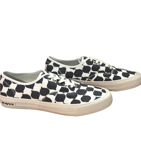SeaVees Black and White Cow Print Sneakers