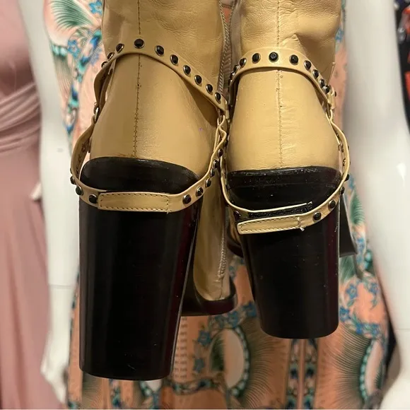 Sebastiano Migliore Leather Knee High Heeled Boots • Made in Italy 36/6