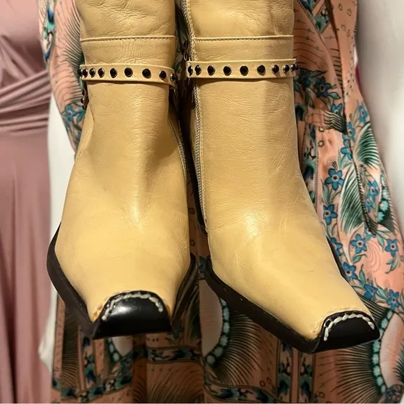 Sebastiano Migliore Leather Knee High Heeled Boots • Made in Italy 36/6