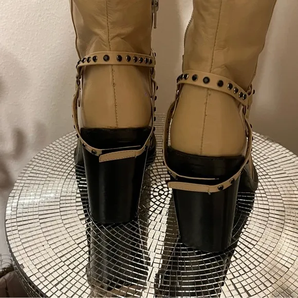Sebastiano Migliore Leather Knee High Heeled Boots • Made in Italy 36/6