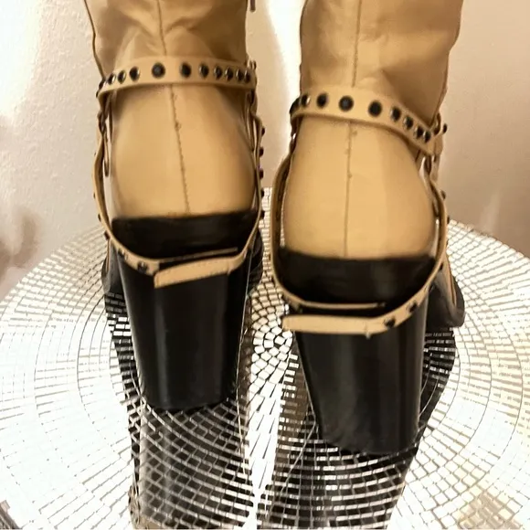 Sebastiano Migliore Leather Knee High Heeled Boots • Made in Italy 36/6