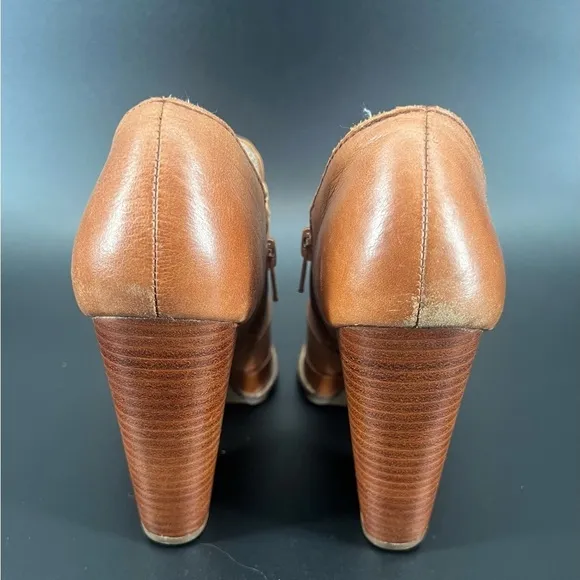Seychelles Brown Hijinks Leather Ankle Bootie Whiskey Tassel Platform Loafer 8.5