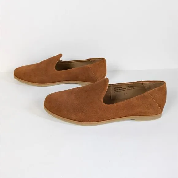 SEYCHELLES Brown Suede Leather Blend In Slip On Flats Round Toe Women's 7.5