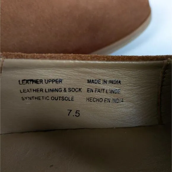 SEYCHELLES Brown Suede Leather Blend In Slip On Flats Round Toe Women's 7.5