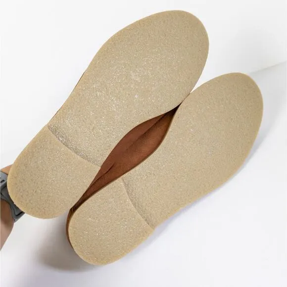 SEYCHELLES Brown Suede Leather Blend In Slip On Flats Round Toe Women's 7.5