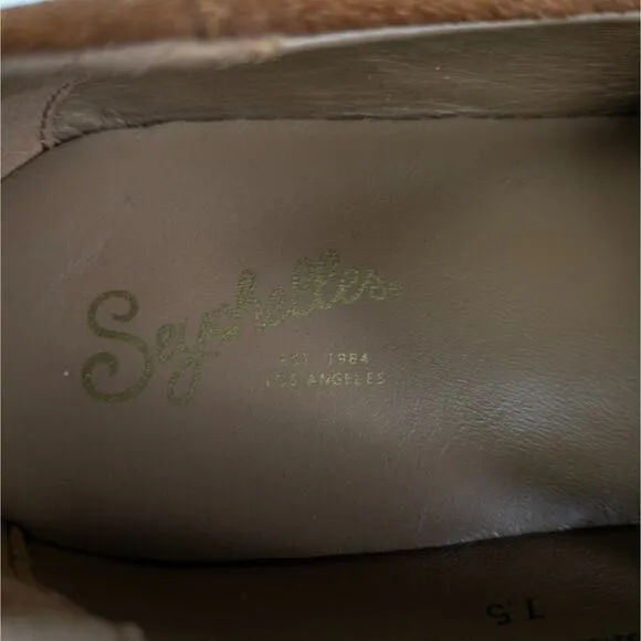 SEYCHELLES Brown Suede Leather Blend In Slip On Flats Round Toe Women's 7.5