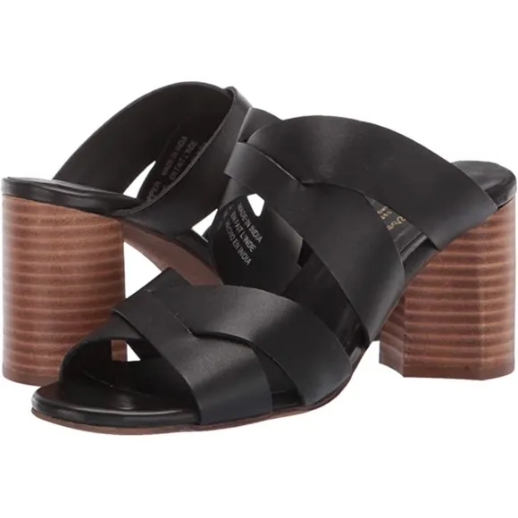 Seychelles Embellishment Black Mules Heels Sandals