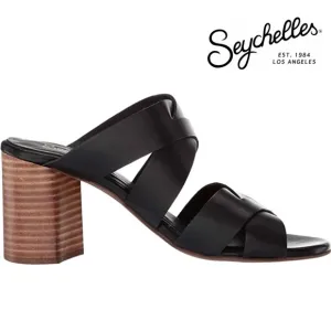 Seychelles Embellishment Black Mules Heels Sandals