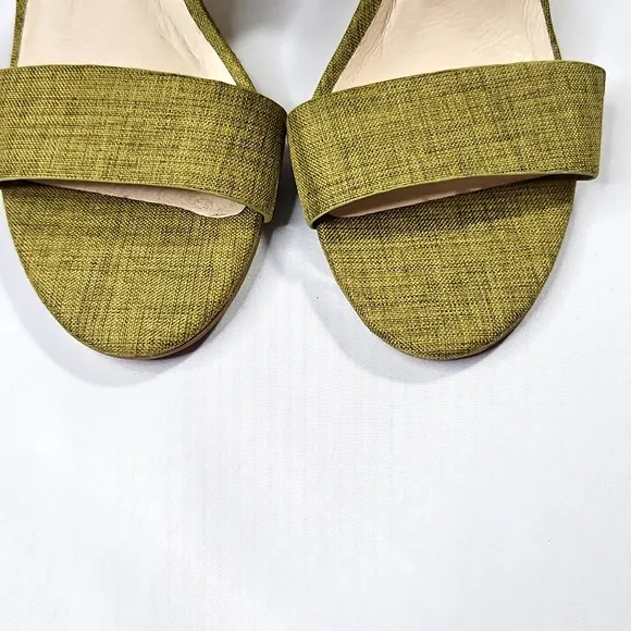 Seychelles Green Fabric Wedge Sandals Size 8.5