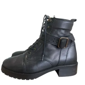 Sezane Dana leather Ankle Boots smooth black size 36