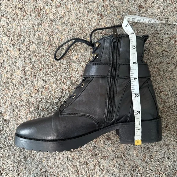 Sezane Dana leather Ankle Boots smooth black size 36