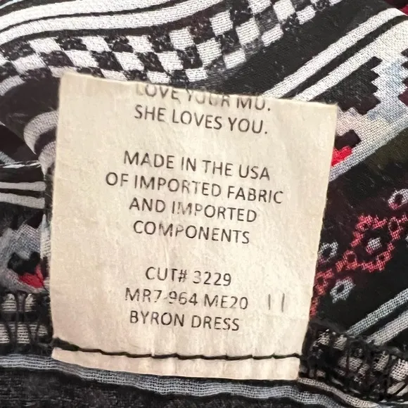 Show Me Your Mumu Byron Mexicali Multi Print Mini Chiffon Dress Size Medium