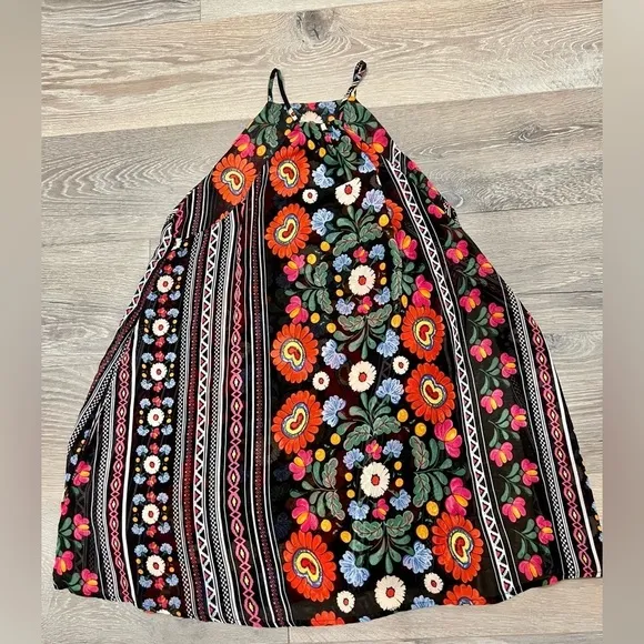 Show Me Your Mumu Byron Mexicali Multi Print Mini Chiffon Dress Size Medium