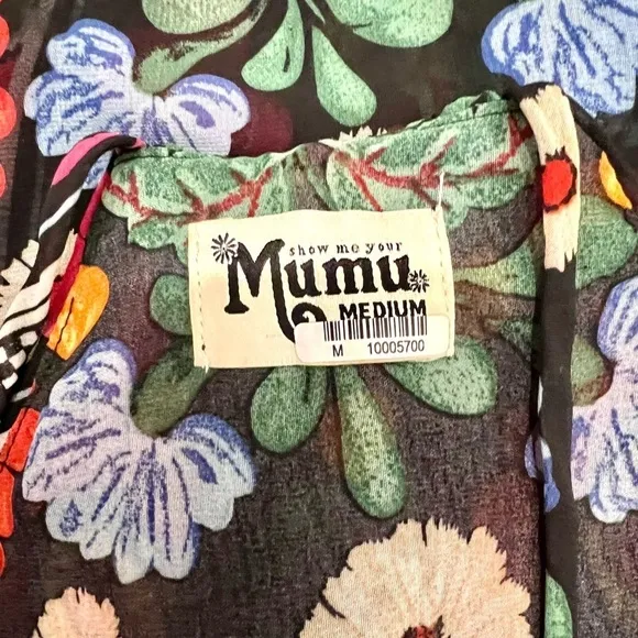 Show Me Your Mumu Byron Mexicali Multi Print Mini Chiffon Dress Size Medium