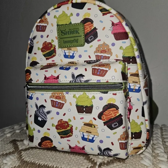 Shrek Loungefly Mini Backpack Cupcake Fiona Donkey Green White Fiona Donkey