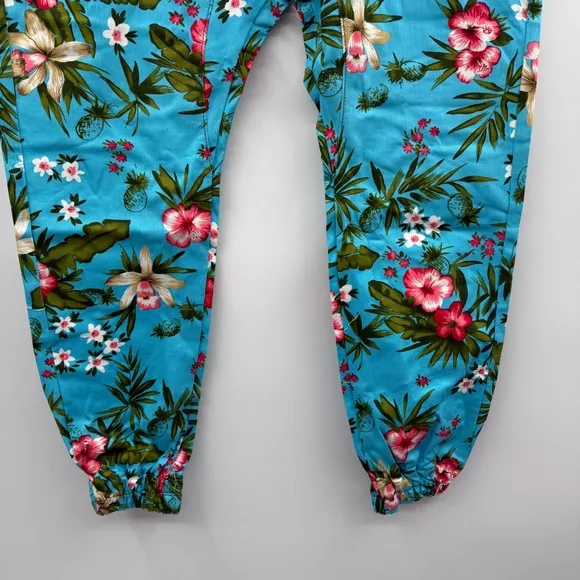 Silence is Golden Denim‎ Blue Multicolor Floral Print Jogger Jeans Sz 40 NEW