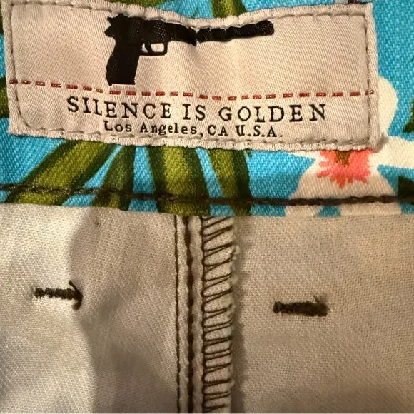 Silence is Golden Denim‎ Blue Multicolor Floral Print Jogger Jeans Sz 40 NEW