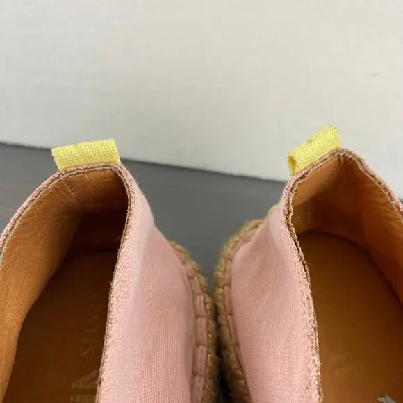 Silvia Cobos Soil Mocasines Leather Flat Espadrilles Women 12 Pink Floral NEW