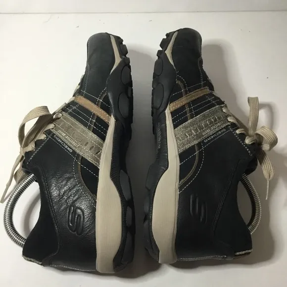 Skechers Men’s Urban Tread Angelino Casual Black Leather Sneakers Size 9 NWOB