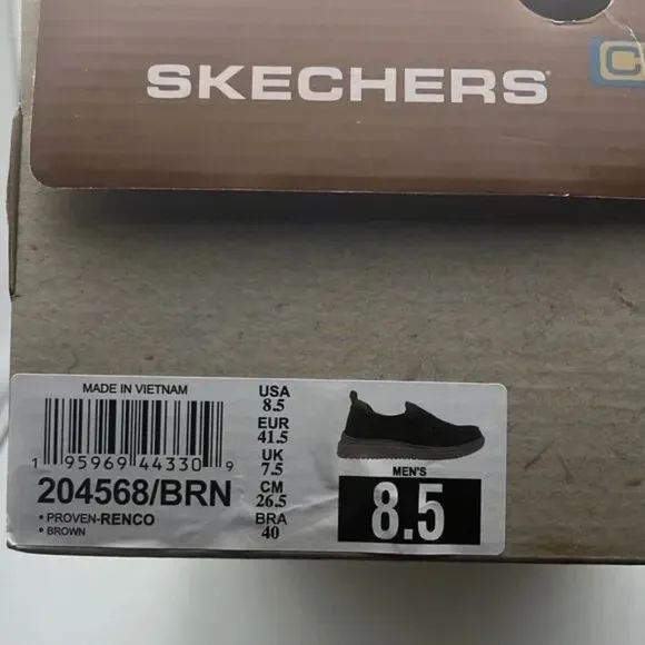 Skechers Men's Proven- Renco Slip-On Brown Loafer Size 8.5 New without Box