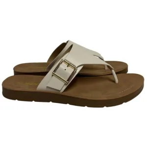 SODA / Suri-S / Leather / Slide / Sandals / With Buckle Detail &amp; Comfort / Bone