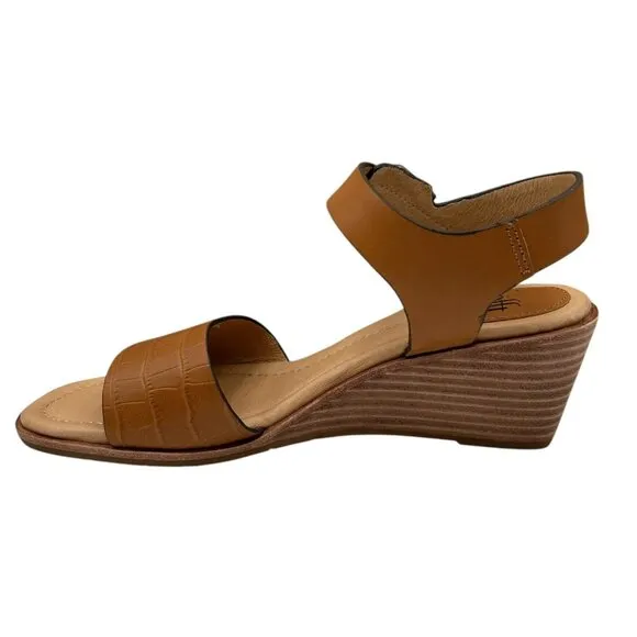 Sofft Garin Women’s Wedge Sandals Size 8.5 Brown Open-toe Hook &amp; loop Closure