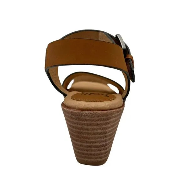 Sofft Garin Women’s Wedge Sandals Size 8.5 Brown Open-toe Hook &amp; loop Closure