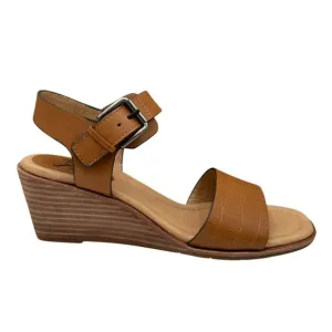 Sofft Garin Women’s Wedge Sandals Size 8.5 Brown Open-toe Hook &amp; loop Closure